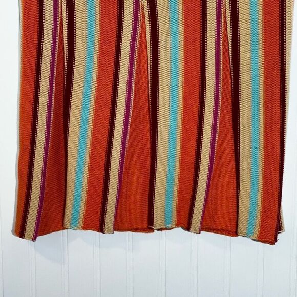 Chelsea & Violet Pleated Stripped Sweater Skirt Women Medium Multicolor Stretch - Picture 3 of 9